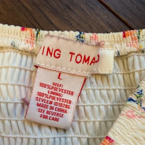 Flying Tomato Floral Puff Sleeve Mini Dress Large C11-152 - Picture 2 of 9